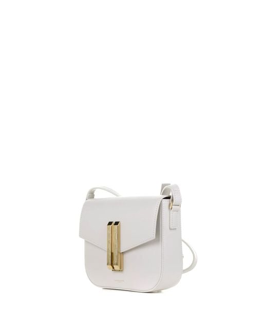 DeMellier London White Vancouver Small Leather Shoulder Bag