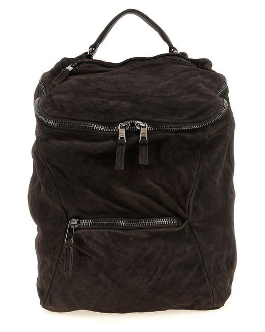 Giorgio Brato Black Vegetable-Tanned Lambskin Backpack for men