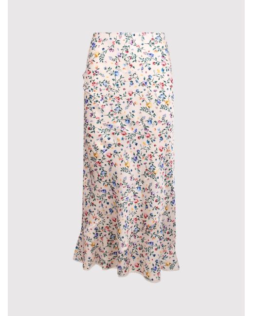 Rabanne White Rabanne Midi Skirt With Floral Print