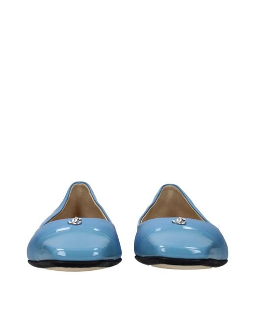 Jimmy Choo Blue Leni Ballerina Shoes Celeste Leather