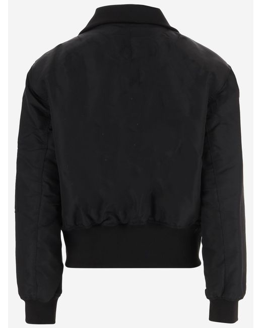 Frankie Shop Black Storm Cropped Bomber Jacket Polyamide