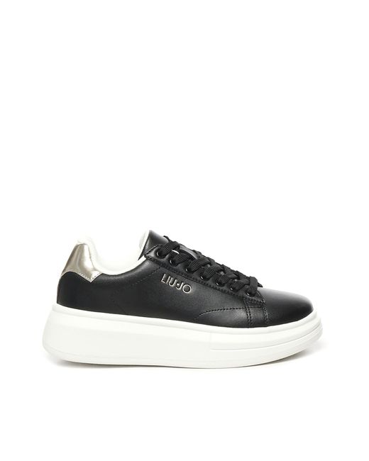 Liu Jo Black Leather Platform Sneakers
