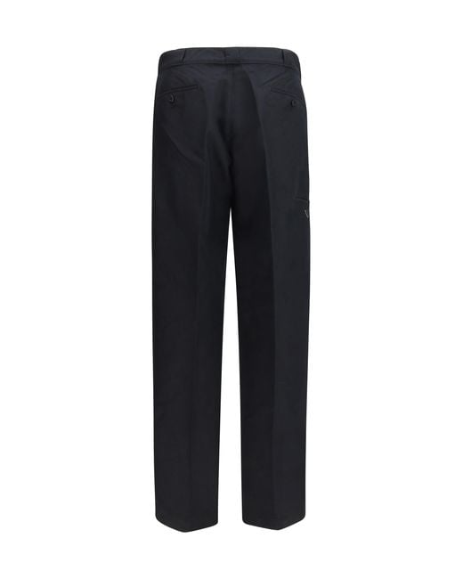 Prada Blue Technical Wide-Leg Pants Canvas Cotton; Polyamide for men