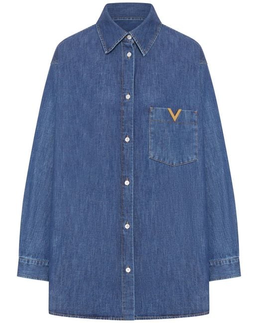 Valentino Blue Camicia Denim