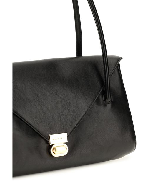 Marni Black Shoulder East West Calf Leather Bos Taurus Bags