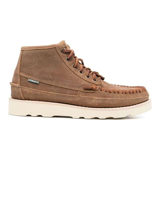 Sebago Leather Caramel Brown Keuka Mid Moccasin Boots for Men Save 18 Lyst