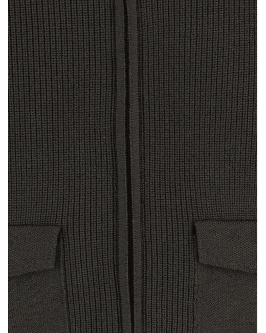 Woolrich Black Full-Zip Wool Sweater Sweatshirts for men