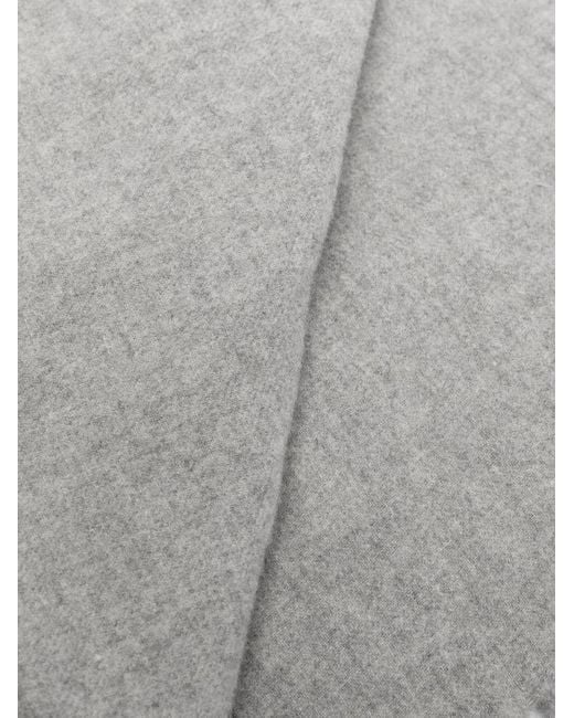 Totême Gray Classic Wool Fringe-Edge Scarf Light Accessories