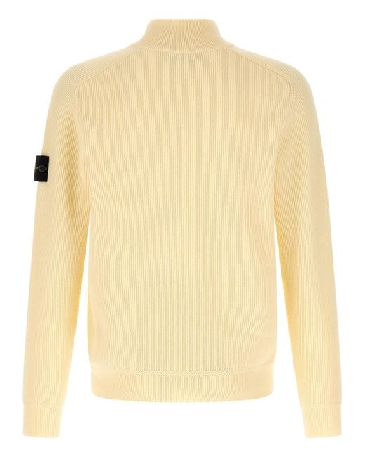 Stone Island Natural Ribbed Cotton Sweater for men