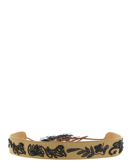 Dries Van Noten White Beads Embroidery Belt
