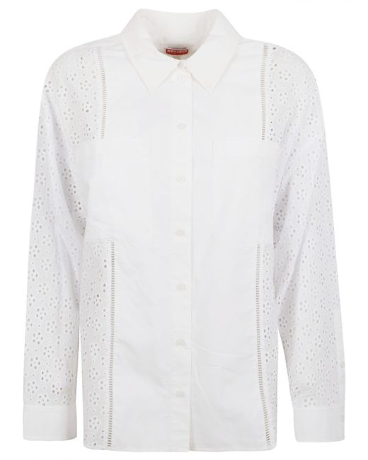 KENZO White Anglaise Oversized Shirt