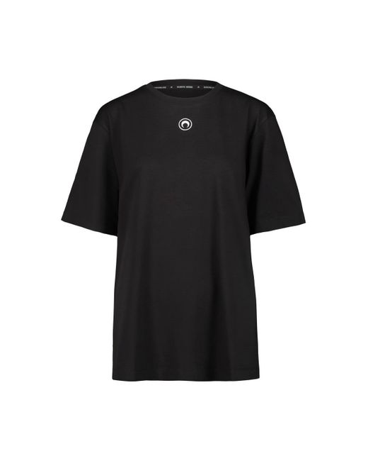 MARINE SERRE Black Organic Cotton T.Shirt