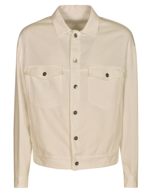 Giorgio Armani Natural Patched Pocket Buttoned Shirt for men