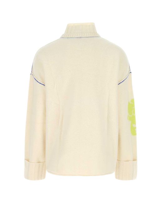 McQ Alexander McQueen White Ivory Wool Oversize Sweater