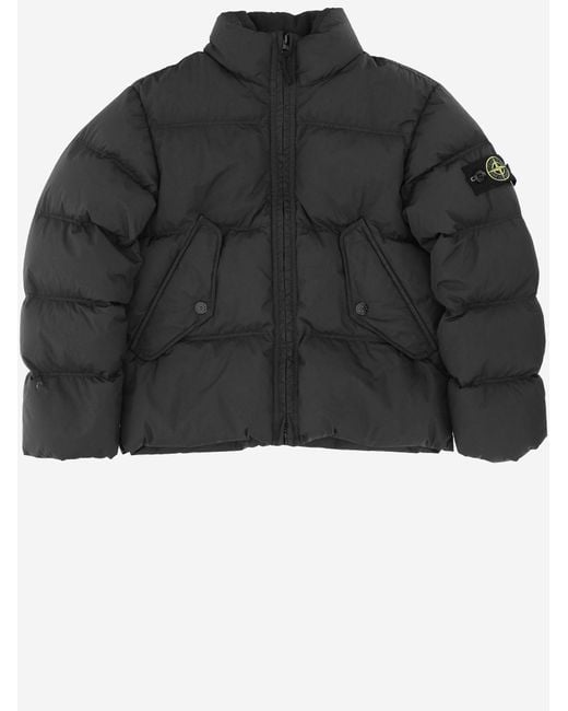 Stone Island Blue Nylon Padded Down Jacket for men