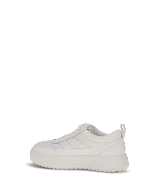 Moncler White Altive Sneakers Nubuck And Suede