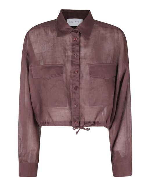 Isabelle Blanche Brown Camicia Lino