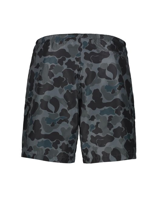 Palm Angels Gray Printed Swim Shorts for men