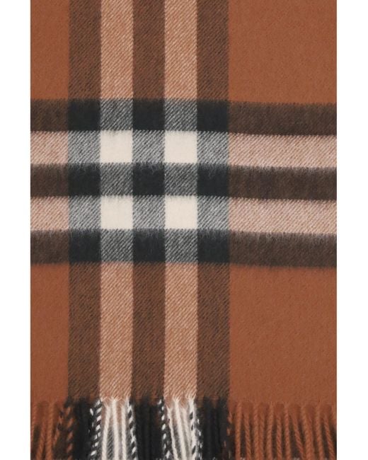 Burberry Brown Check Cashmere Scarf