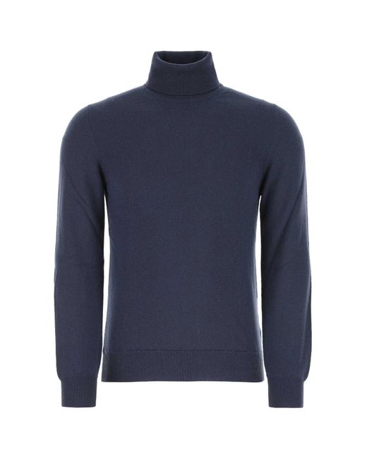 Fedeli Blue Blu Cashmere Sweater for men