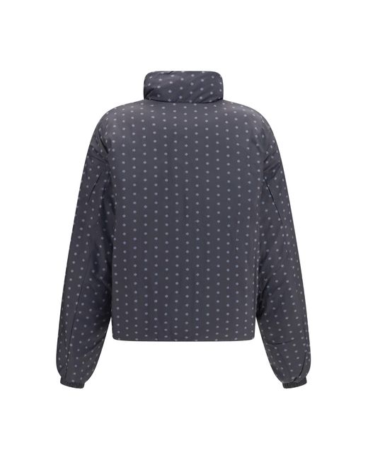 GONGDID DESIGN Blue Reversible High-Neck Puffer Jacket