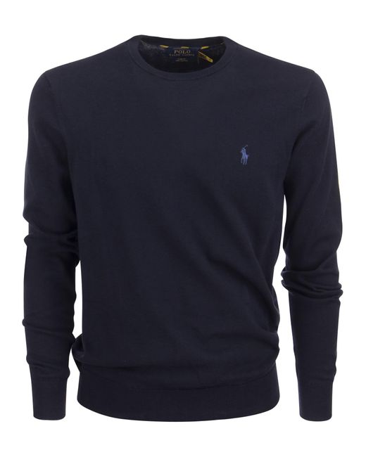 Polo Ralph Lauren Blue Slim Fit Cotton Sweater for men