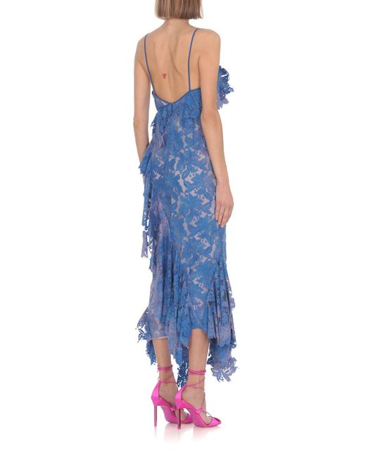 The Attico Blue Thelma Long Dress