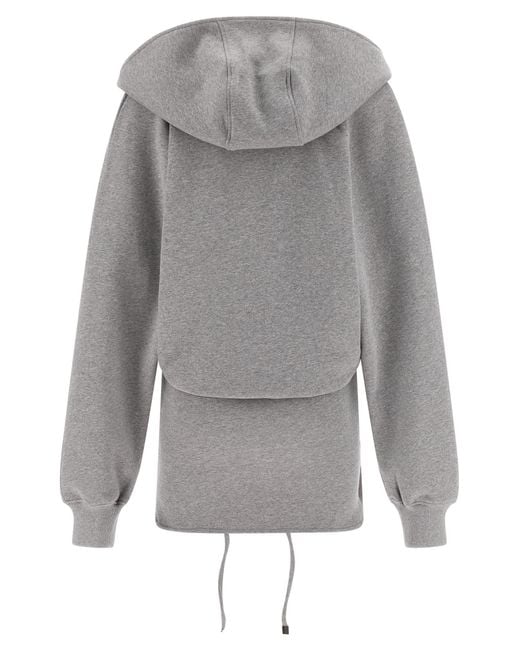 The Attico Gray Hooded Dress