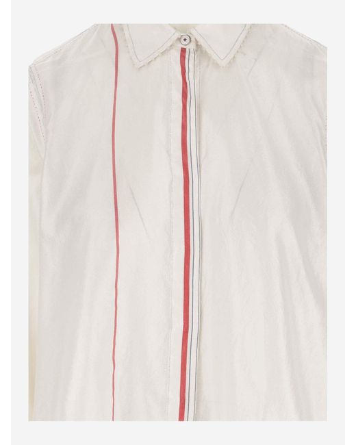 Péro White Silk Long Shirt