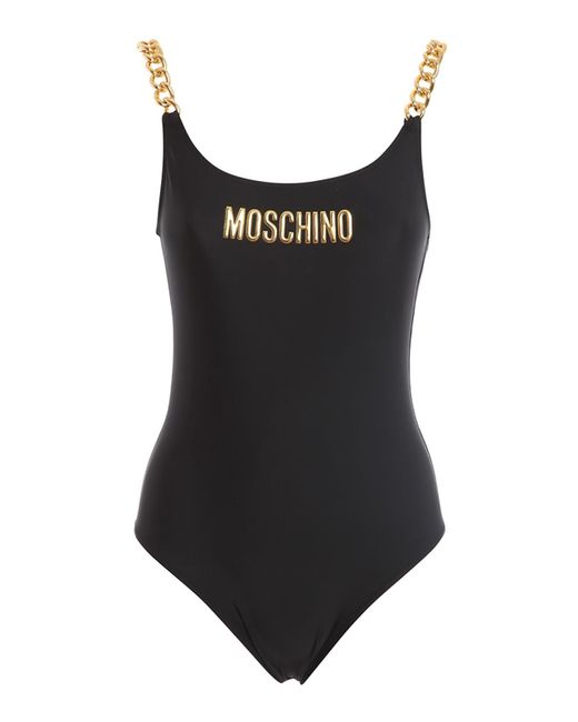 Moschino Costume Intero Con Logo Dorato Nero A81175211555 in Black | Lyst