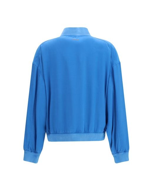 Versace Blue Silk Zipper Jacket