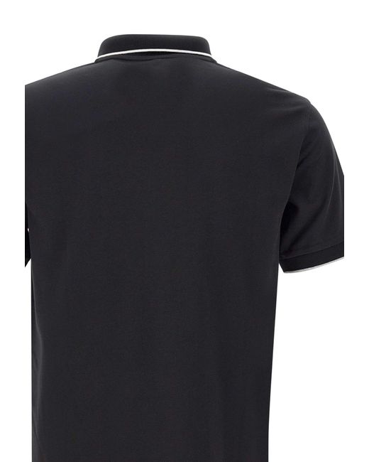 Sun 68 Black Small Stripe Polo Shirt Cotton for men
