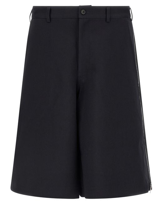 Comme des Garçons Blue Zip Bermuda Shorts for men