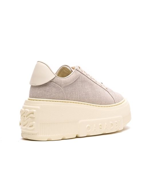 Casadei Natural Sneakers Fabric Upper