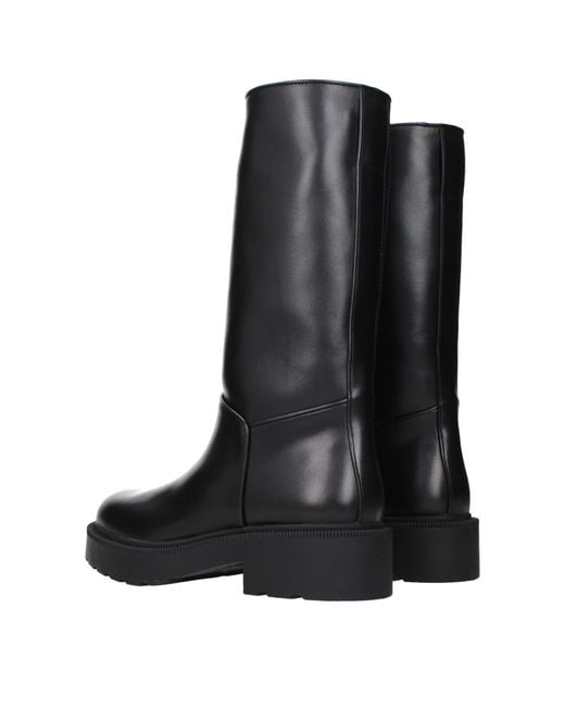 The Row Black Leather Boots