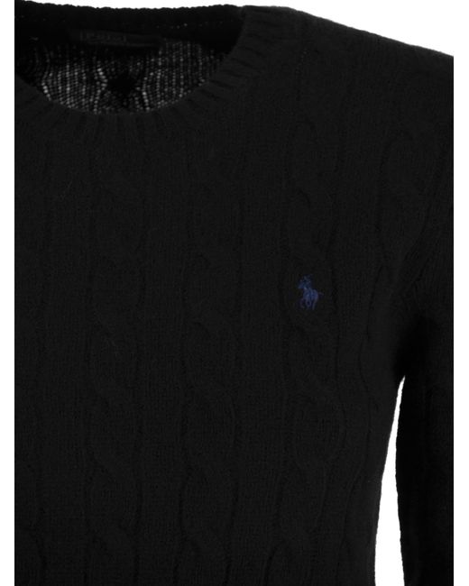 Polo Ralph Lauren Black Wool And Cashmere Cable-knit Sweater