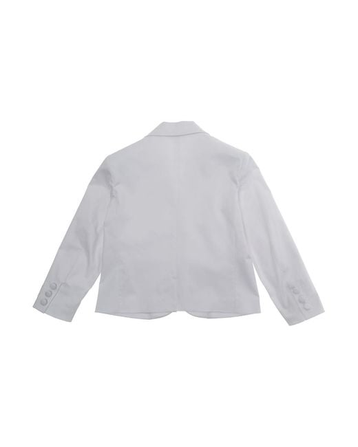 N°21 White Girls Jacket Notch Lapels Cotton Blazers
