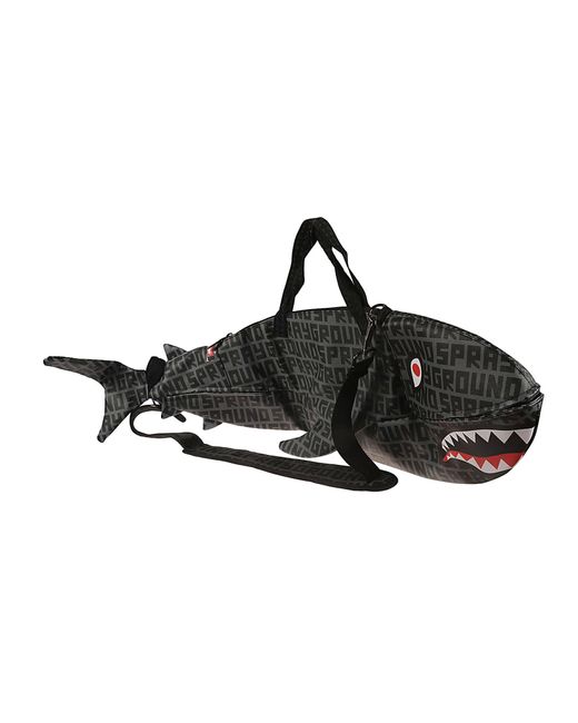 Sprayground Black Shark Monogram Logo Duffle Bag
