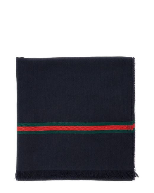 Gucci Blue Silk Twill Scarf for men