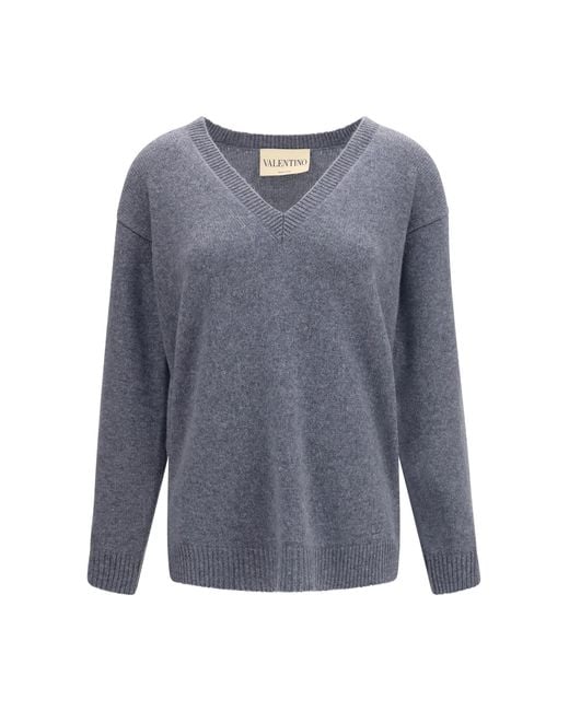 Valentino Blue Cashmere Sweater Tops