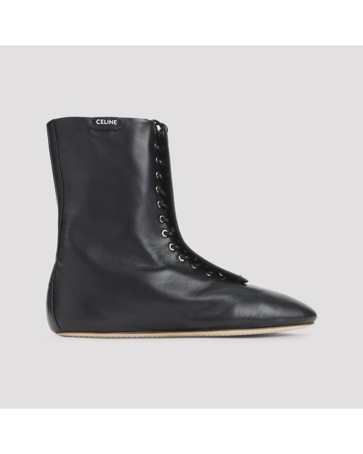 Céline Black Lace-Up Boot