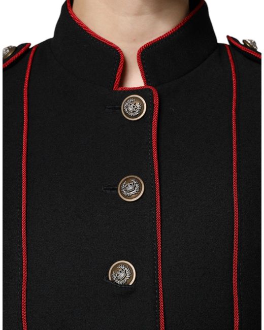 Dolce & Gabbana Black Single Breasted Trench Coat Jacket