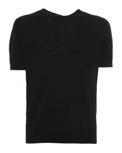 John Smedley Black Belden Classic T-Shirt for men