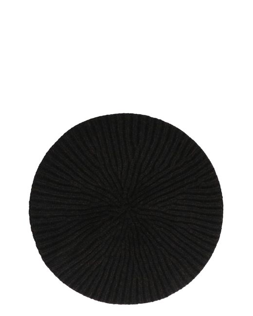 Ganni Black Knitted Wool Beanie Hat