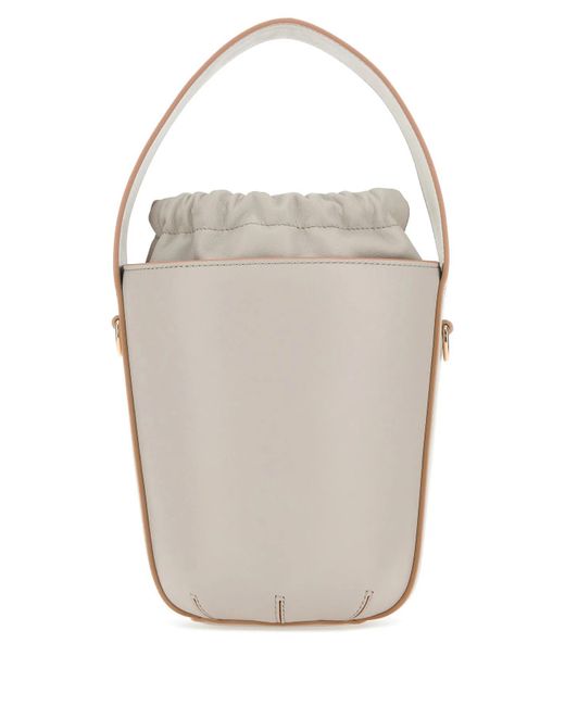 Chloé White Light Leather Bucket Bag
