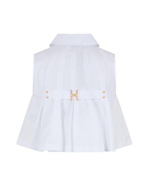 Elisabetta Franchi White Shirt Poplin Cotton