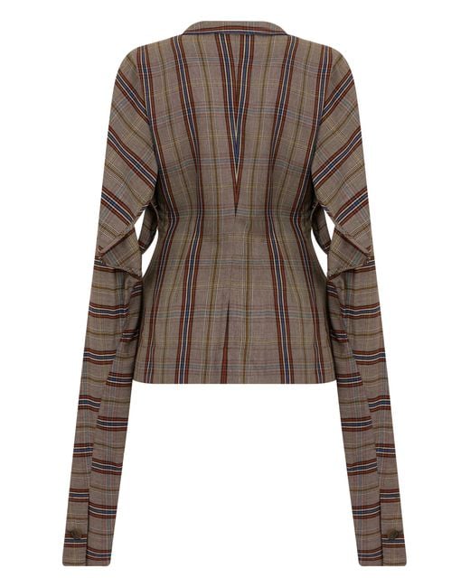 Vivienne Westwood Brown Blazer Checkered Viscose Blazers