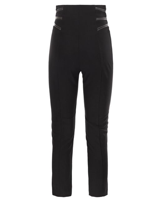 Elisabetta Franchi Black Crepe Trousers With Zip Details