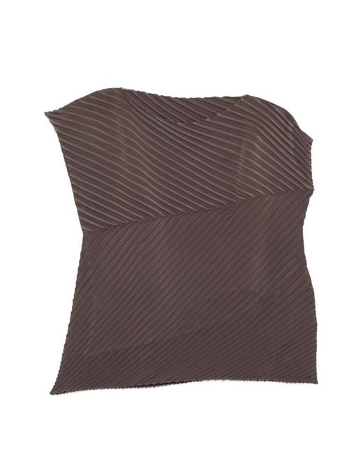 Issey Miyake Brown Asymmetric Top