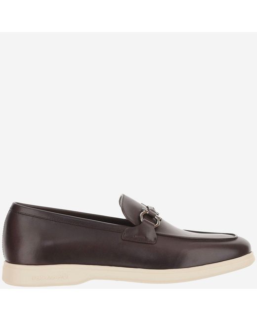 Ferragamo Brown Leather Loafers Calf for men